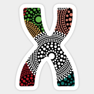 X Aboriginal Letter Sticker